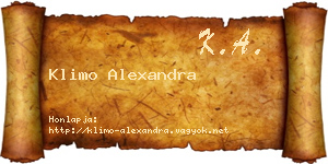Klimo Alexandra névjegykártya