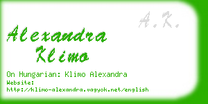 alexandra klimo business card